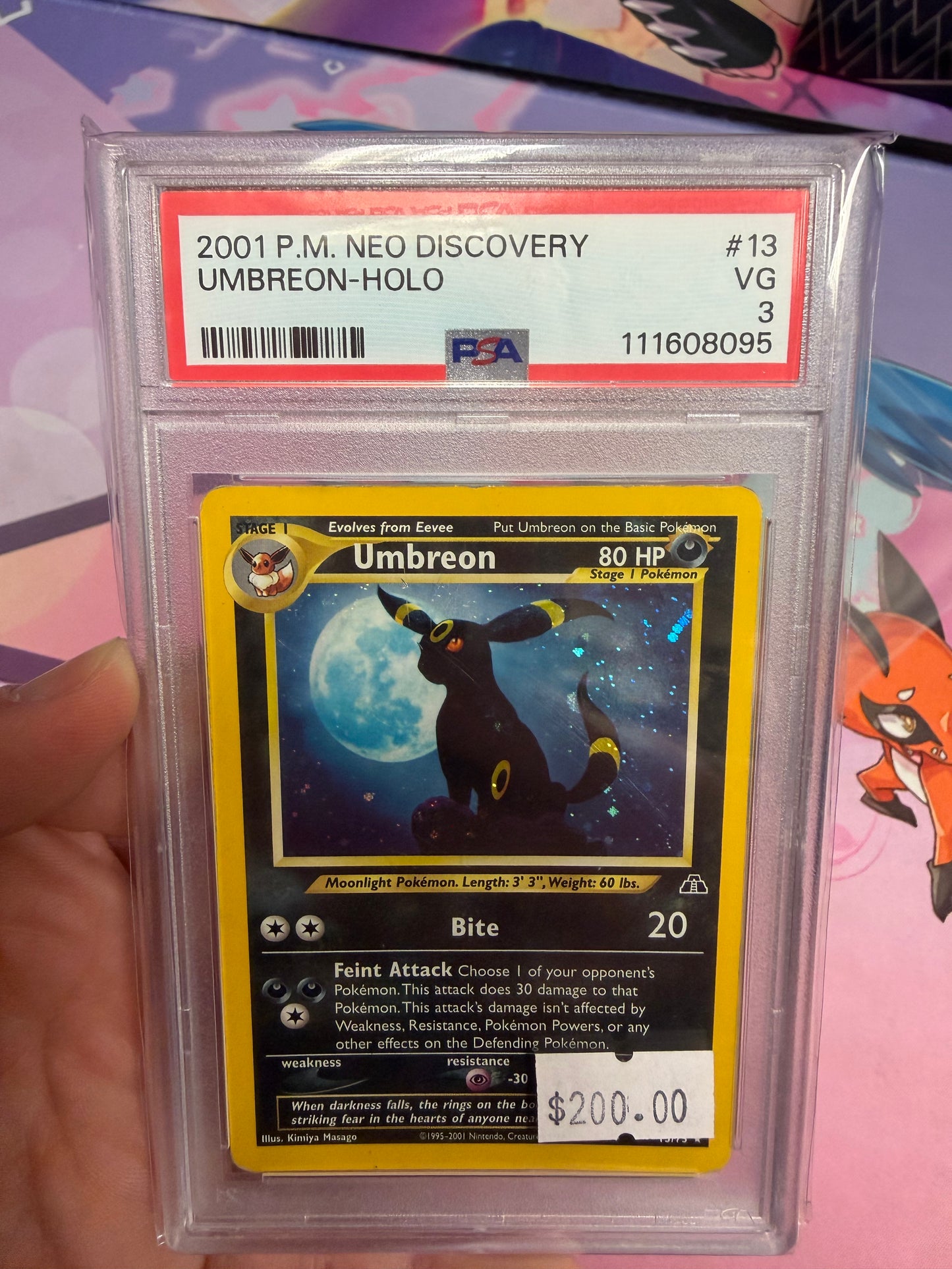 PSA 3 Umbreon Neo Discovery for KingMe