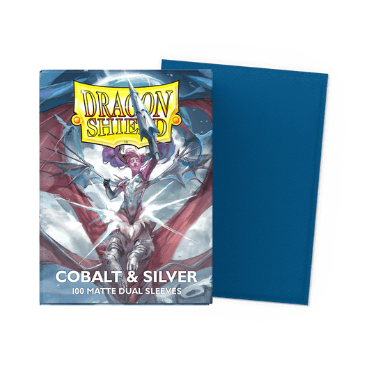 Dragon Shield Sleeves: Matte Dual Cobalt & Silver 100CT
