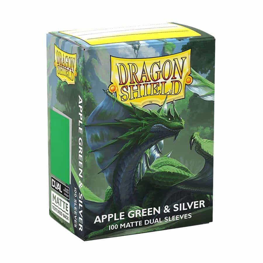 Dragon Shield Sleeves: Apple Green & Silver