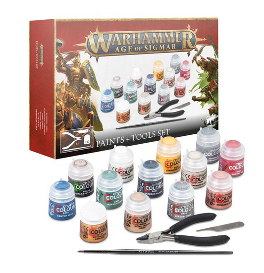 Warhammer Age of Sigmar: Paints + Tools Set - Warhammer Age of Sigmar