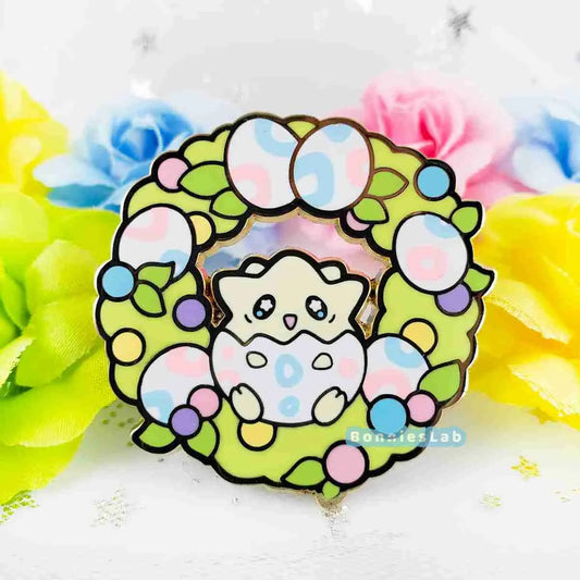 Togepi with Wreath pin - BonniesLab